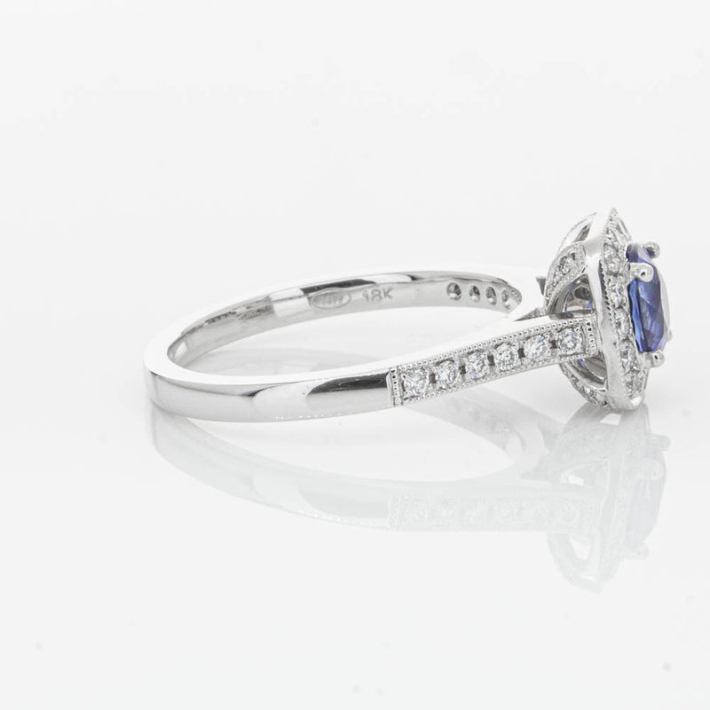18ct White Gold .92ct Sapphire & Diamond Aurora Ring-Ring-Walker & Hall