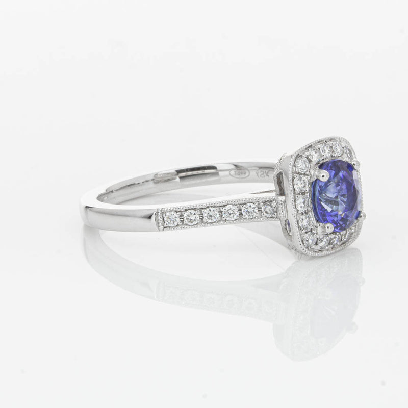 18ct White Gold .92ct Sapphire & Diamond Aurora Ring-Ring-Walker & Hall