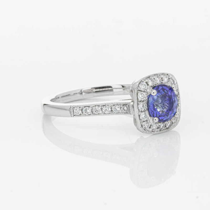 18ct White Gold .92ct Sapphire & Diamond Aurora Ring-Ring-Walker & Hall