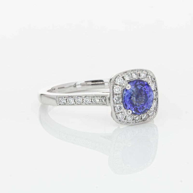 18ct White Gold .92ct Sapphire & Diamond Aurora Ring-Ring-Walker & Hall