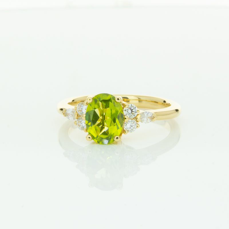 18ct Yellow Gold Peridot & Diamond Oriana Ring-Ring-Walker & Hall