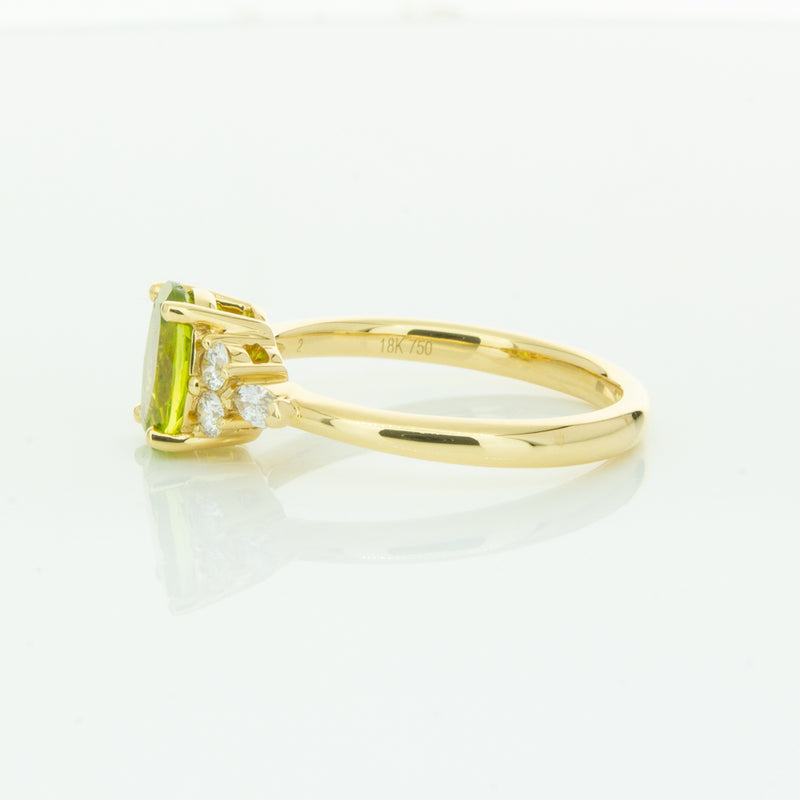 18ct Yellow Gold Peridot & Diamond Oriana Ring-Ring-Walker & Hall