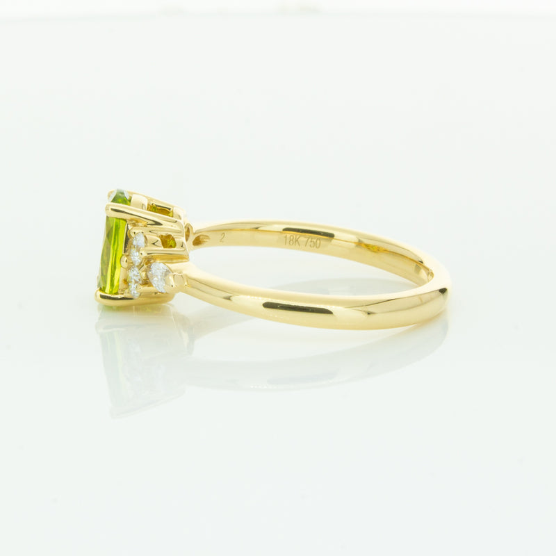 18ct Yellow Gold Peridot & Diamond Oriana Ring-Ring-Walker & Hall
