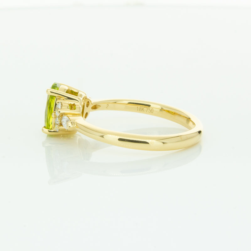 18ct Yellow Gold Peridot & Diamond Oriana Ring-Ring-Walker & Hall