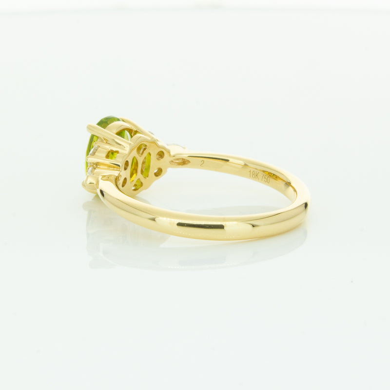 18ct Yellow Gold Peridot & Diamond Oriana Ring-Ring-Walker & Hall