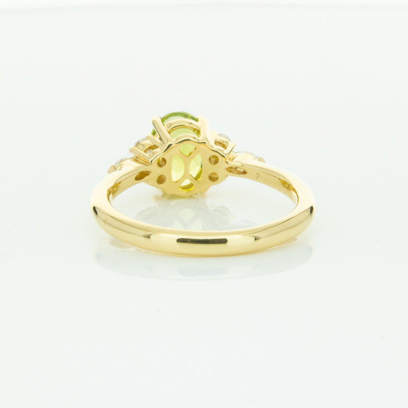 18ct Yellow Gold Peridot & Diamond Oriana Ring-Ring-Walker & Hall