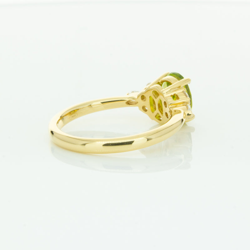 18ct Yellow Gold Peridot & Diamond Oriana Ring-Ring-Walker & Hall