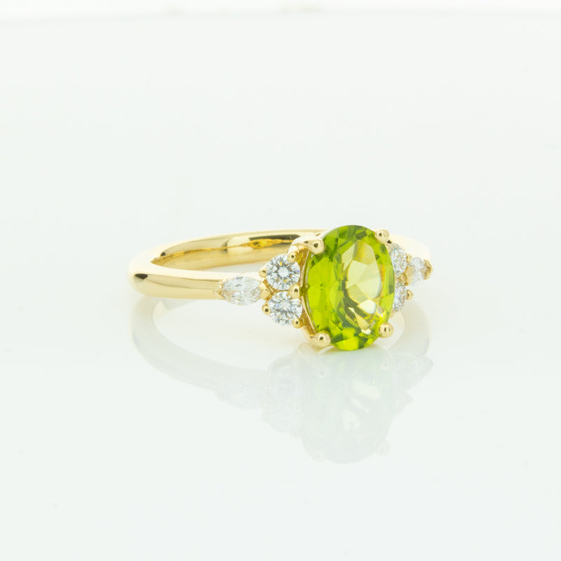 18ct Yellow Gold Peridot & Diamond Oriana Ring-Ring-Walker & Hall