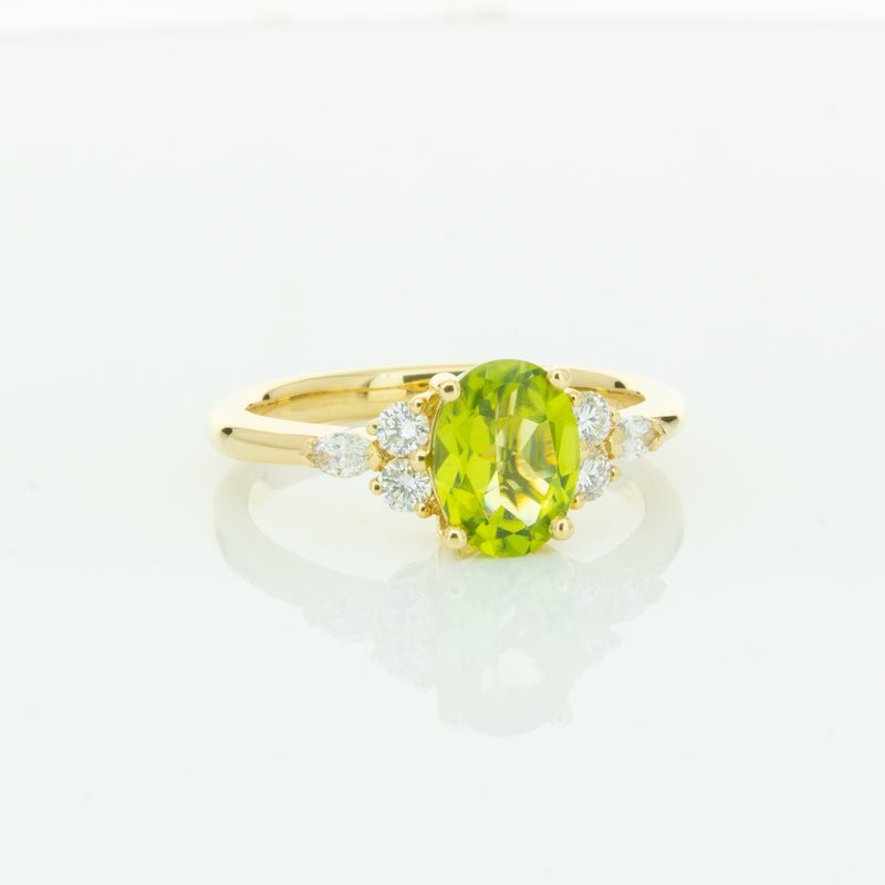 18ct Yellow Gold Peridot & Diamond Oriana Ring-Ring-Walker & Hall
