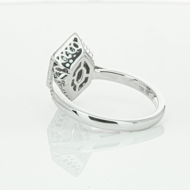 18ct White Gold Aquamarine & Diamond Ring-Ring-Walker & Hall