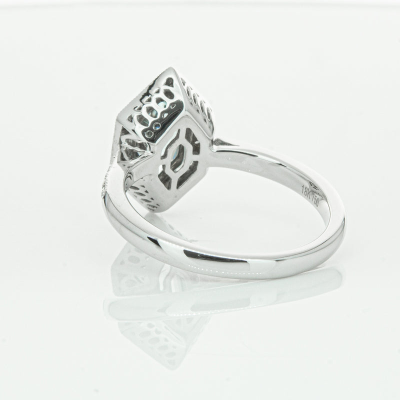 18ct White Gold Aquamarine & Diamond Ring-Ring-Walker & Hall