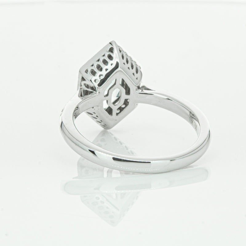 18ct White Gold Aquamarine & Diamond Ring-Ring-Walker & Hall