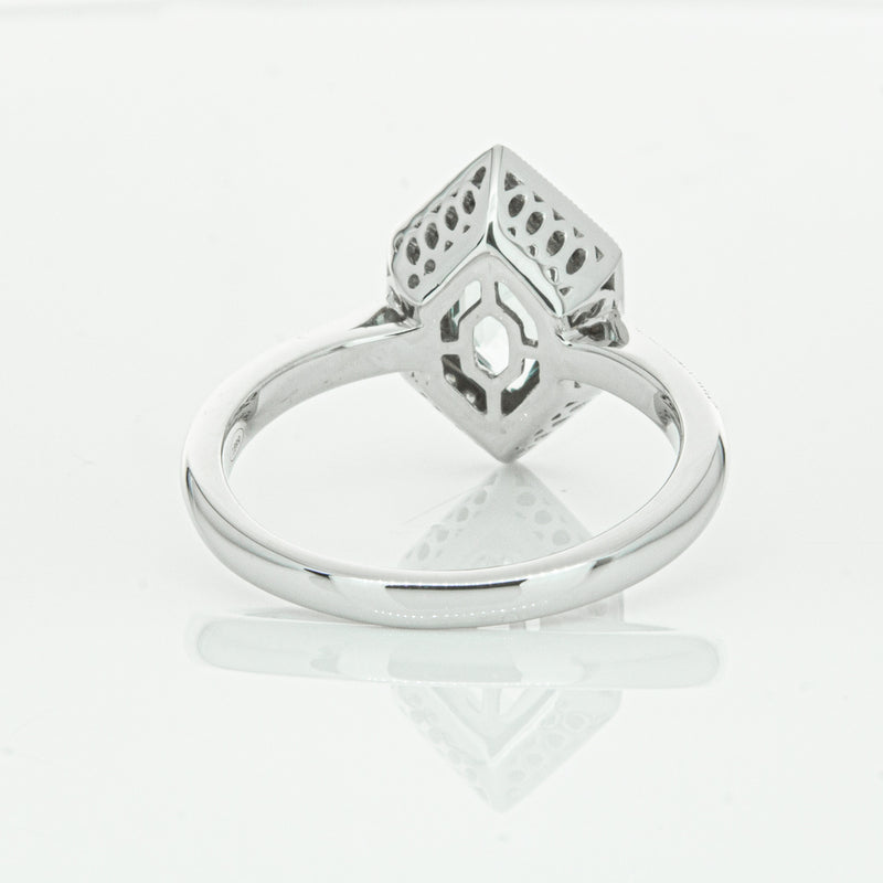 18ct White Gold Aquamarine & Diamond Ring-Ring-Walker & Hall