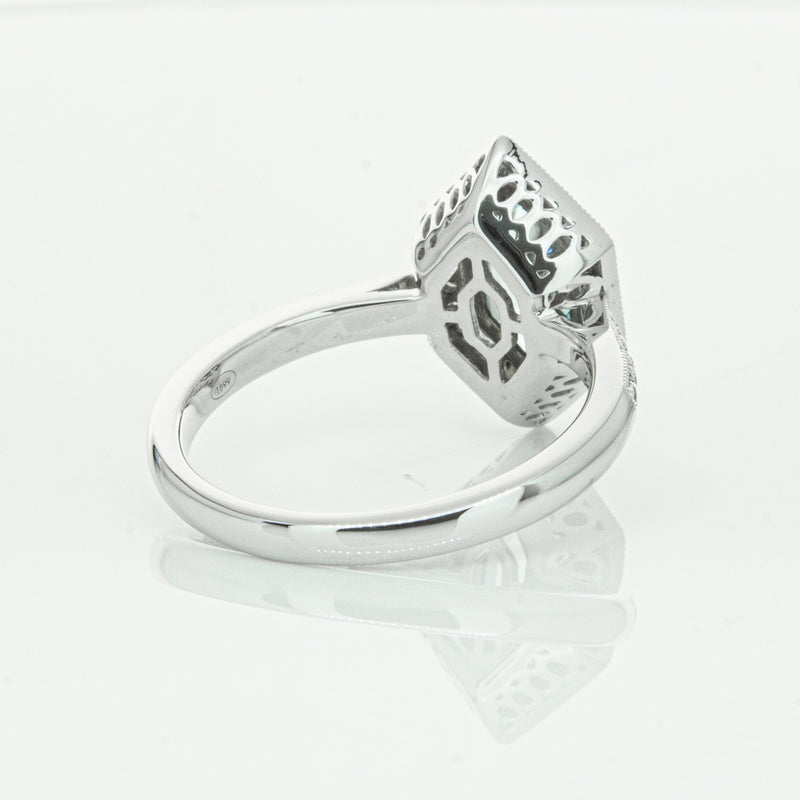 18ct White Gold Aquamarine & Diamond Ring-Ring-Walker & Hall