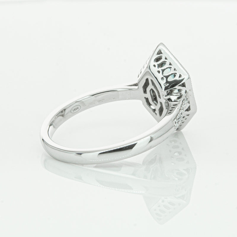 18ct White Gold Aquamarine & Diamond Ring-Ring-Walker & Hall