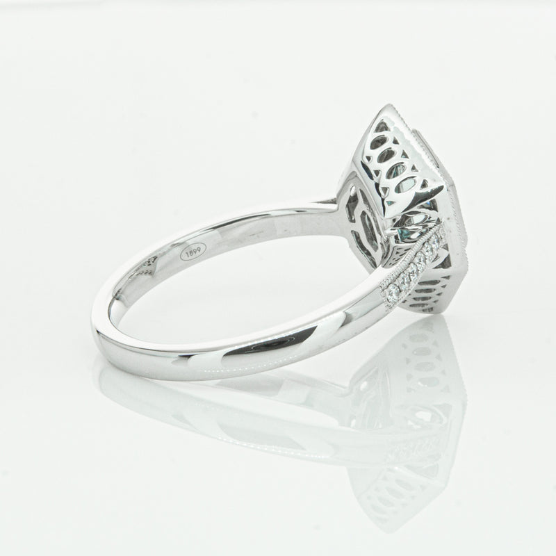 18ct White Gold Aquamarine & Diamond Ring-Ring-Walker & Hall