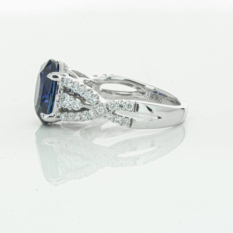 18ct White Gold Sapphire & Diamond Ring-Ring-Walker & Hall