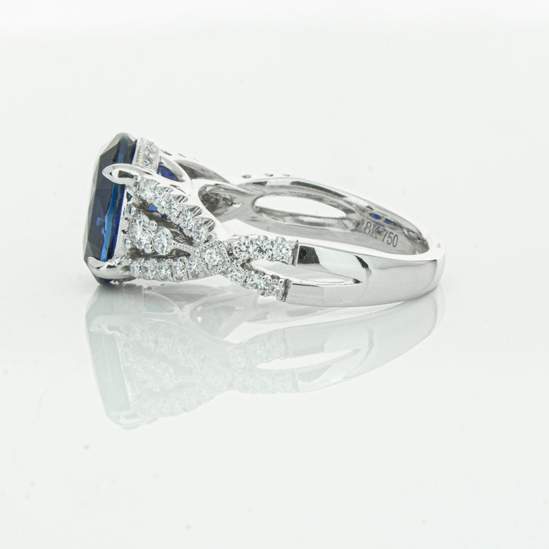 18ct White Gold Sapphire & Diamond Ring-Ring-Walker & Hall