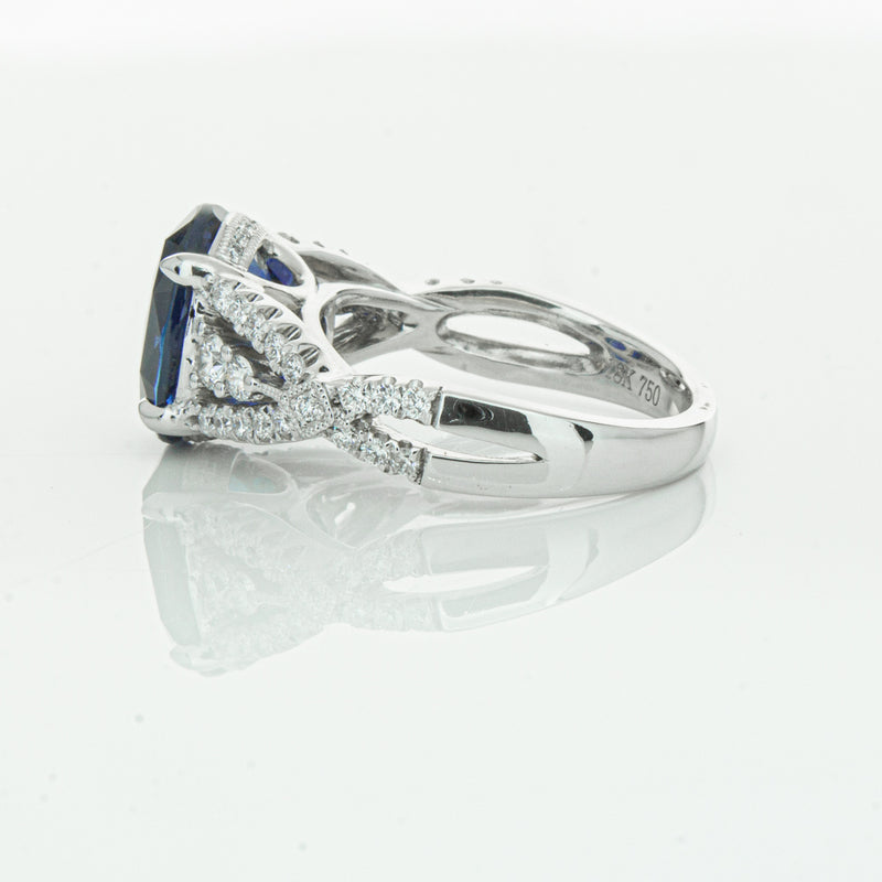 18ct White Gold Sapphire & Diamond Ring-Ring-Walker & Hall