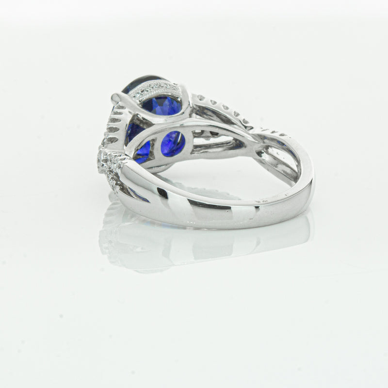 18ct White Gold Sapphire & Diamond Ring-Ring-Walker & Hall