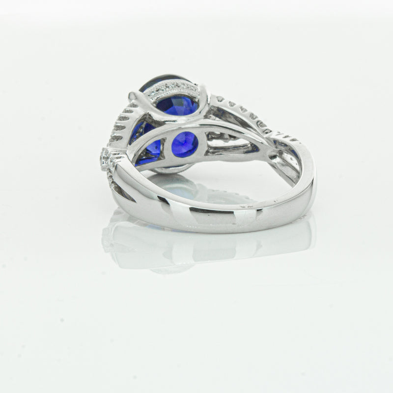 18ct White Gold Sapphire & Diamond Ring-Ring-Walker & Hall