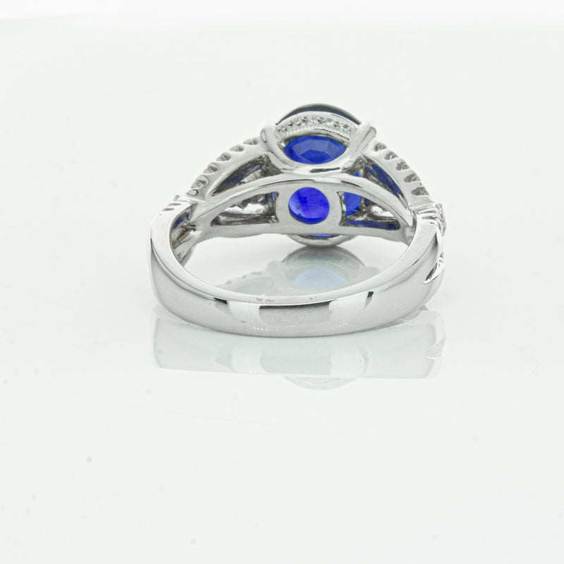 18ct White Gold Sapphire & Diamond Ring-Ring-Walker & Hall