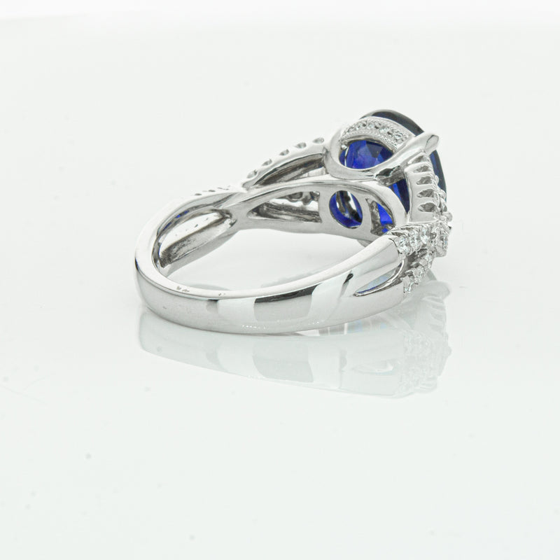 18ct White Gold Sapphire & Diamond Ring-Ring-Walker & Hall