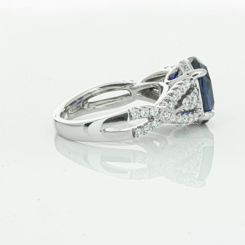 18ct White Gold Sapphire & Diamond Ring-Ring-Walker & Hall