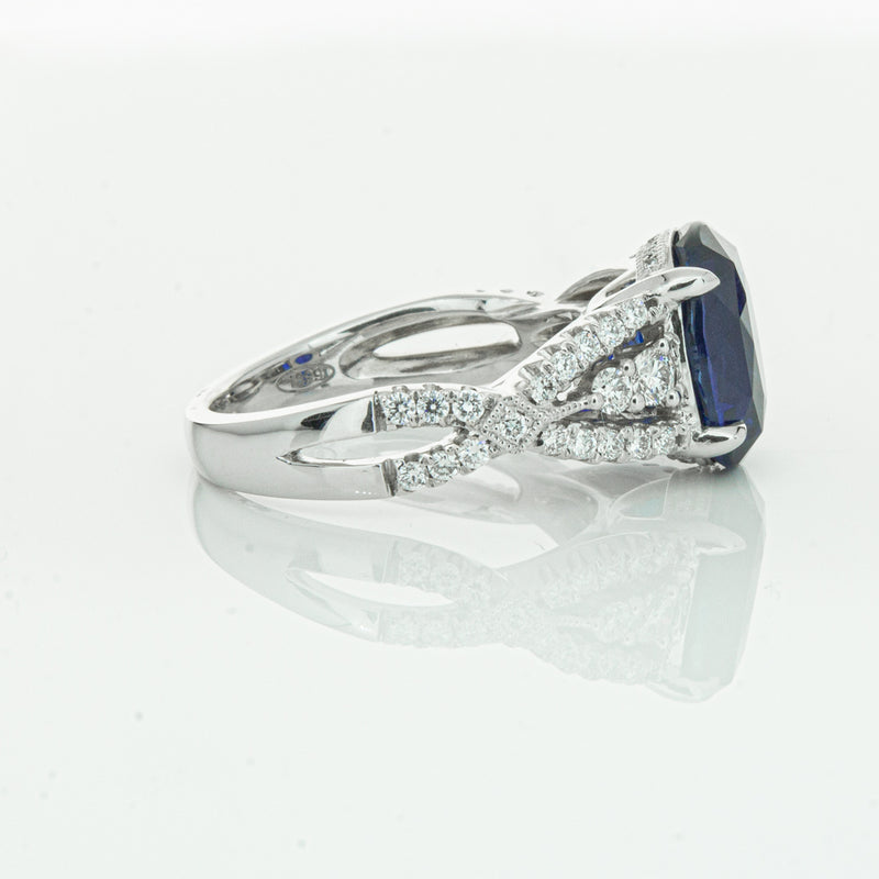 18ct White Gold Sapphire & Diamond Ring-Ring-Walker & Hall