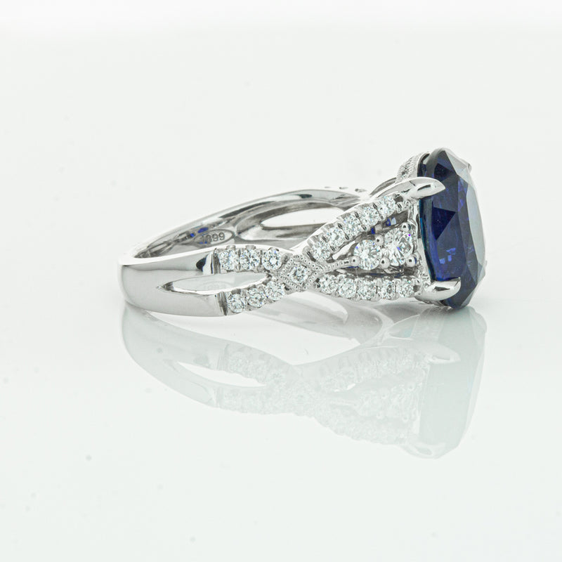 18ct White Gold Sapphire & Diamond Ring-Ring-Walker & Hall