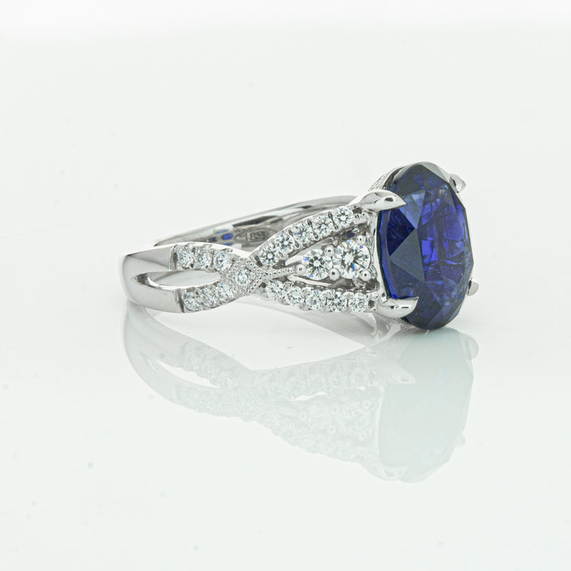 18ct White Gold Sapphire & Diamond Ring-Ring-Walker & Hall