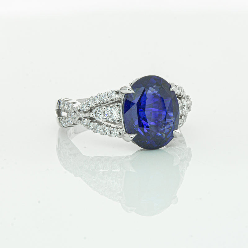 18ct White Gold Sapphire & Diamond Ring-Ring-Walker & Hall