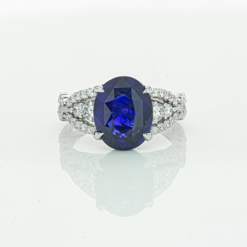 18ct White Gold Sapphire & Diamond Ring-Ring-Walker & Hall