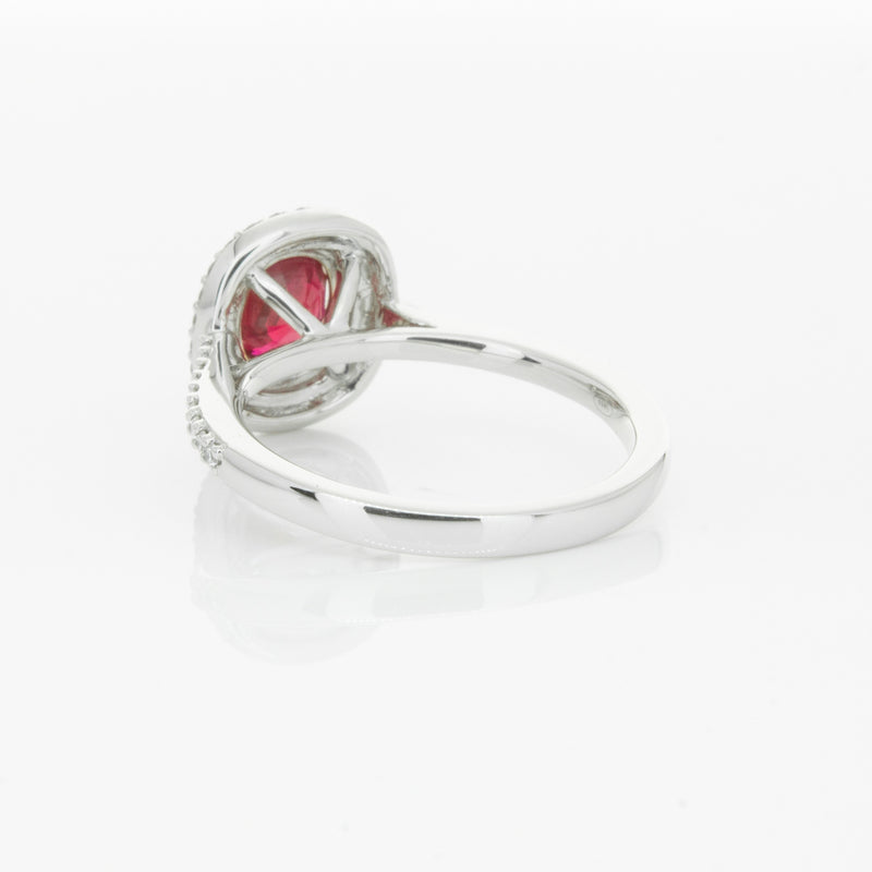 18ct White Gold 1.35ct Ruby & Diamond Rosa Ring-Ring-Walker & Hall