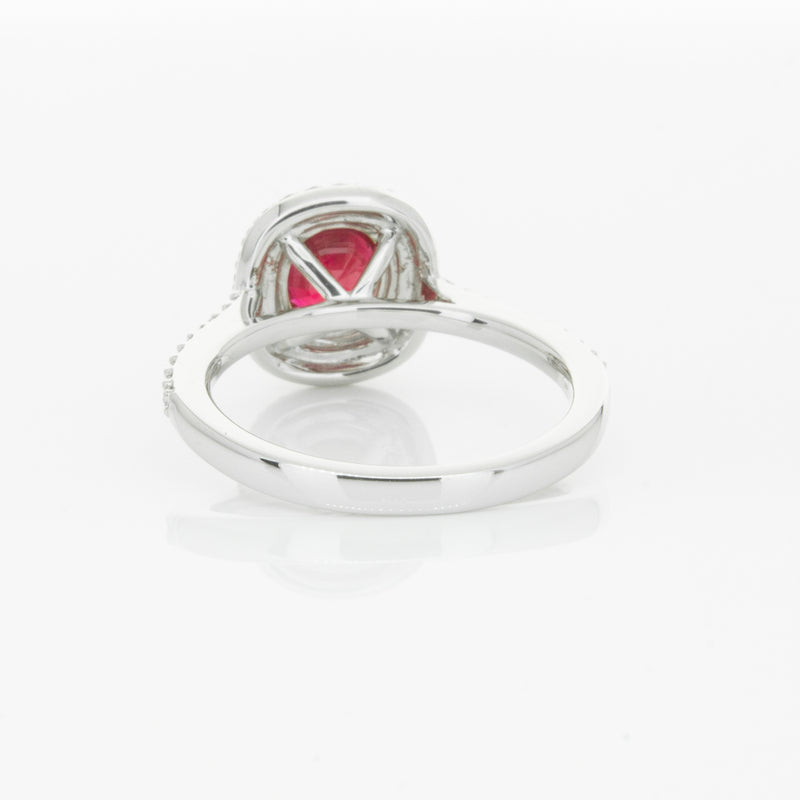 18ct White Gold 1.35ct Ruby & Diamond Rosa Ring-Ring-Walker & Hall