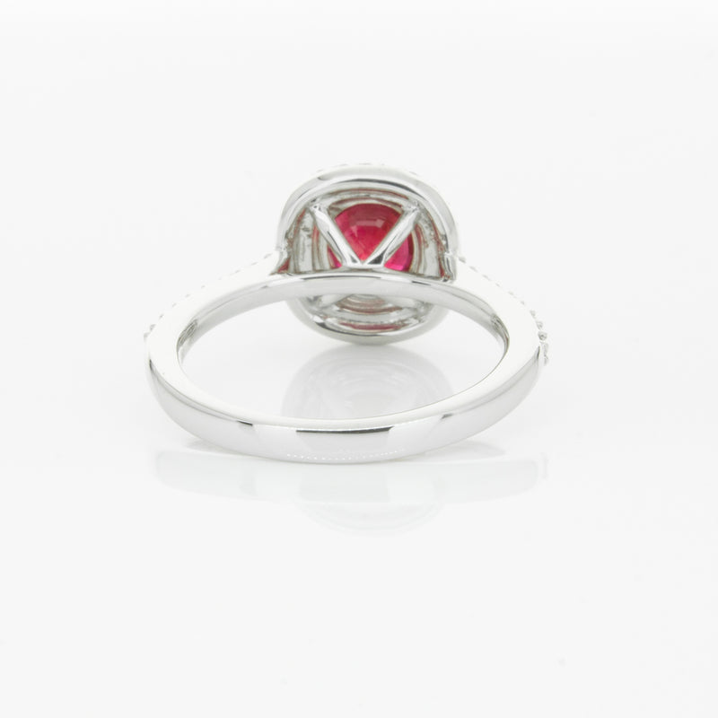 18ct White Gold 1.35ct Ruby & Diamond Rosa Ring-Ring-Walker & Hall