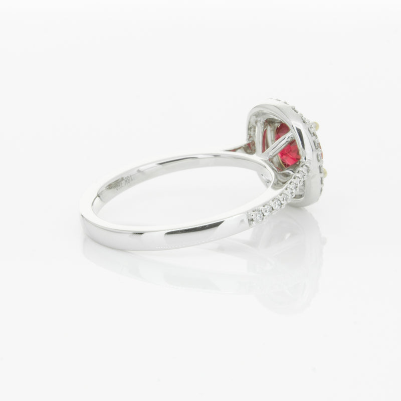 18ct White Gold 1.35ct Ruby & Diamond Rosa Ring-Ring-Walker & Hall