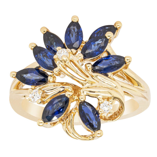 18ct Yellow Gold 1.69ct Sapphire & Diamond Ring - Ring - Walker & Hall