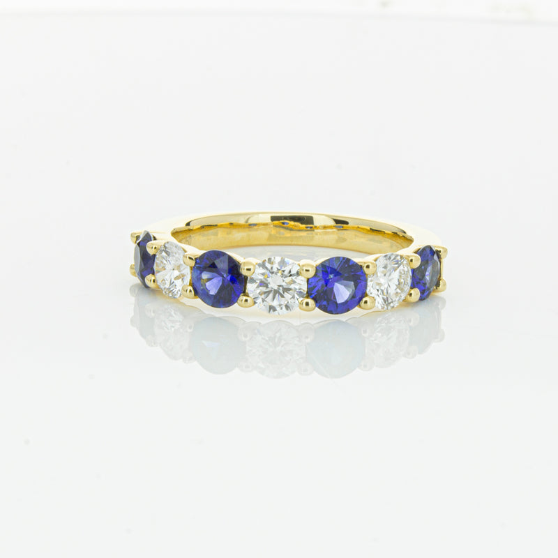 18ct Yellow Gold 1.19ct Sapphire & Diamond Panorama Ring-Ring-Walker & Hall