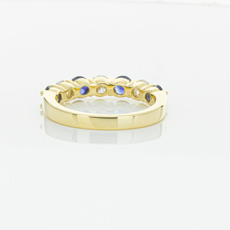 18ct Yellow Gold 1.19ct Sapphire & Diamond Panorama Ring-Ring-Walker & Hall