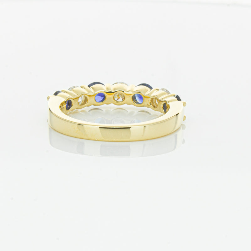 18ct Yellow Gold 1.19ct Sapphire & Diamond Panorama Ring-Ring-Walker & Hall