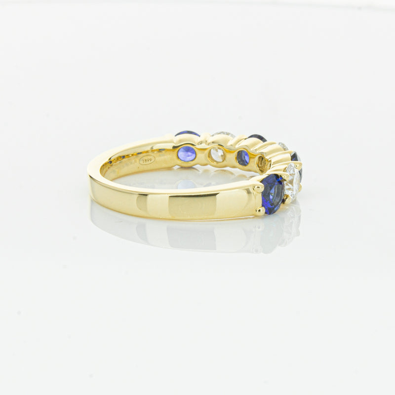 18ct Yellow Gold 1.19ct Sapphire & Diamond Panorama Ring-Ring-Walker & Hall