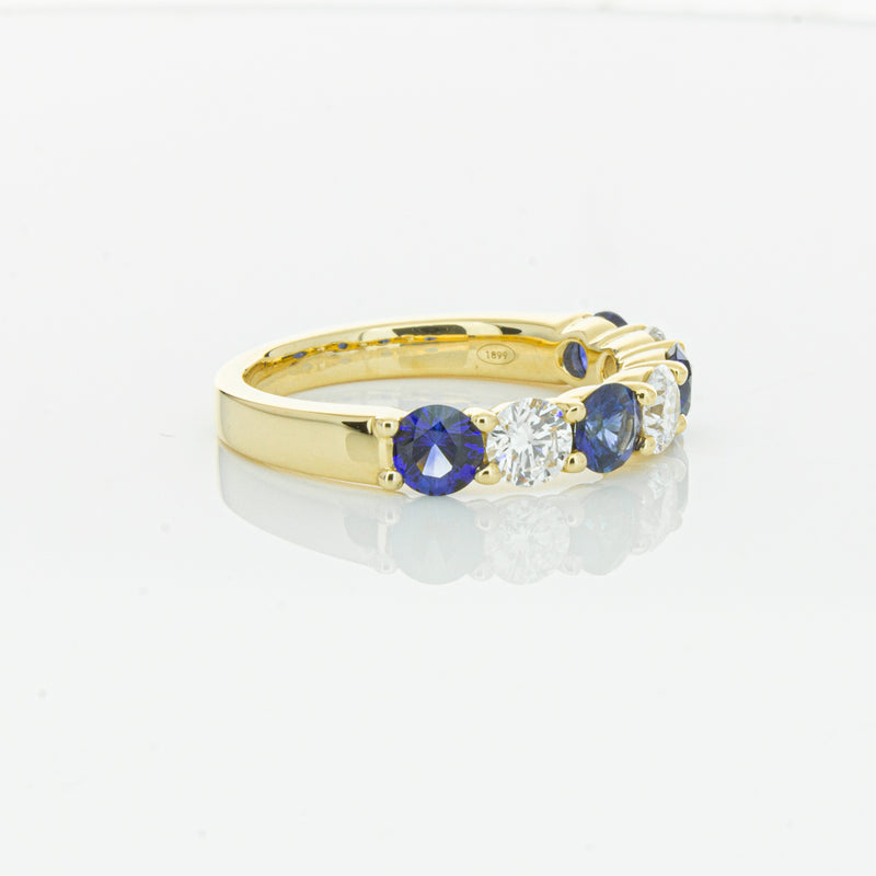 18ct Yellow Gold 1.19ct Sapphire & Diamond Panorama Ring-Ring-Walker & Hall