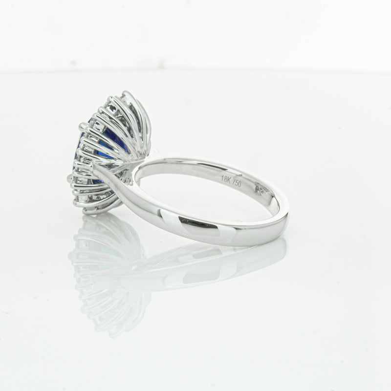 18ct White Gold Sapphire & Diamond Ring-Ring-Walker & Hall