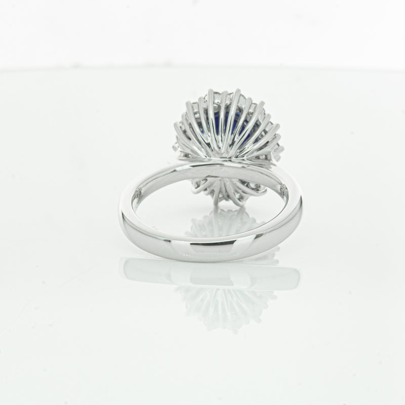 18ct White Gold Sapphire & Diamond Ring-Ring-Walker & Hall