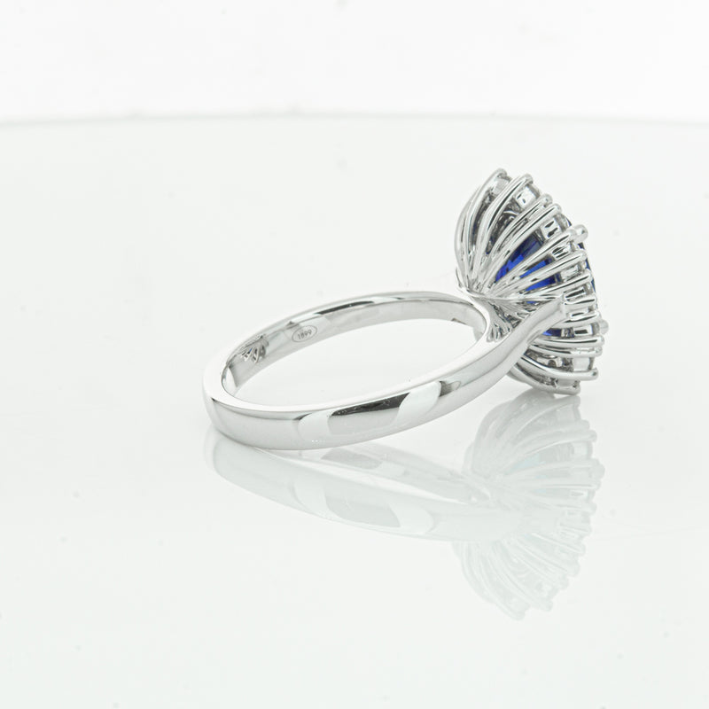 18ct White Gold Sapphire & Diamond Ring-Ring-Walker & Hall