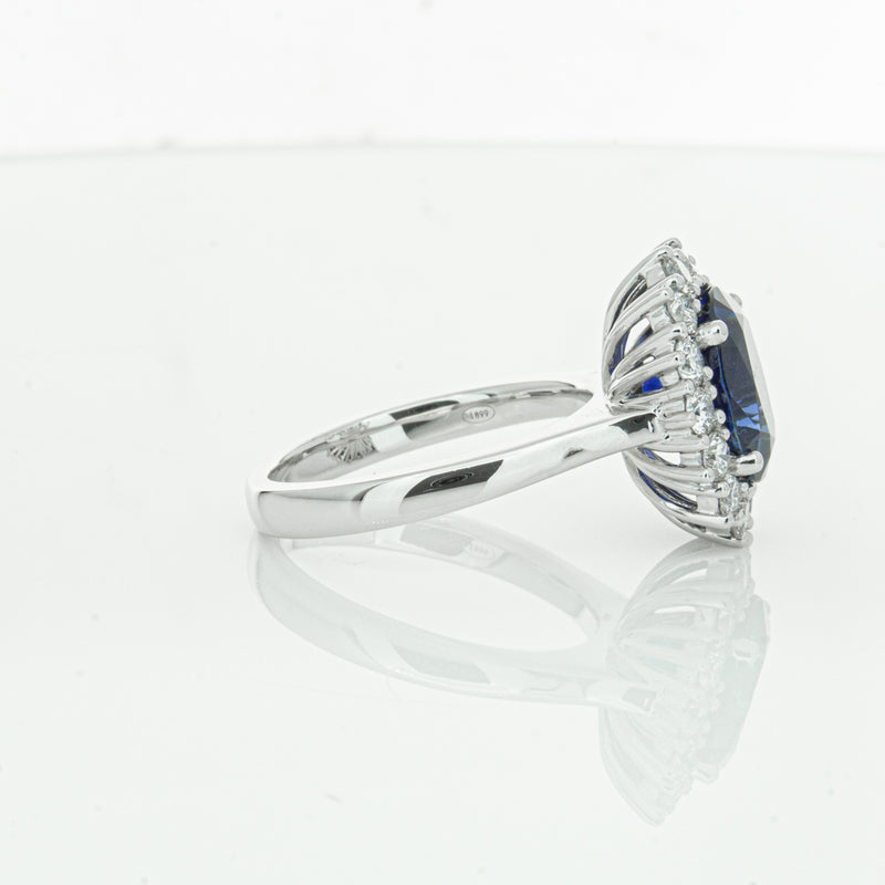 18ct White Gold Sapphire & Diamond Ring-Ring-Walker & Hall