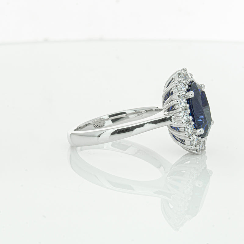 18ct White Gold Sapphire & Diamond Ring-Ring-Walker & Hall