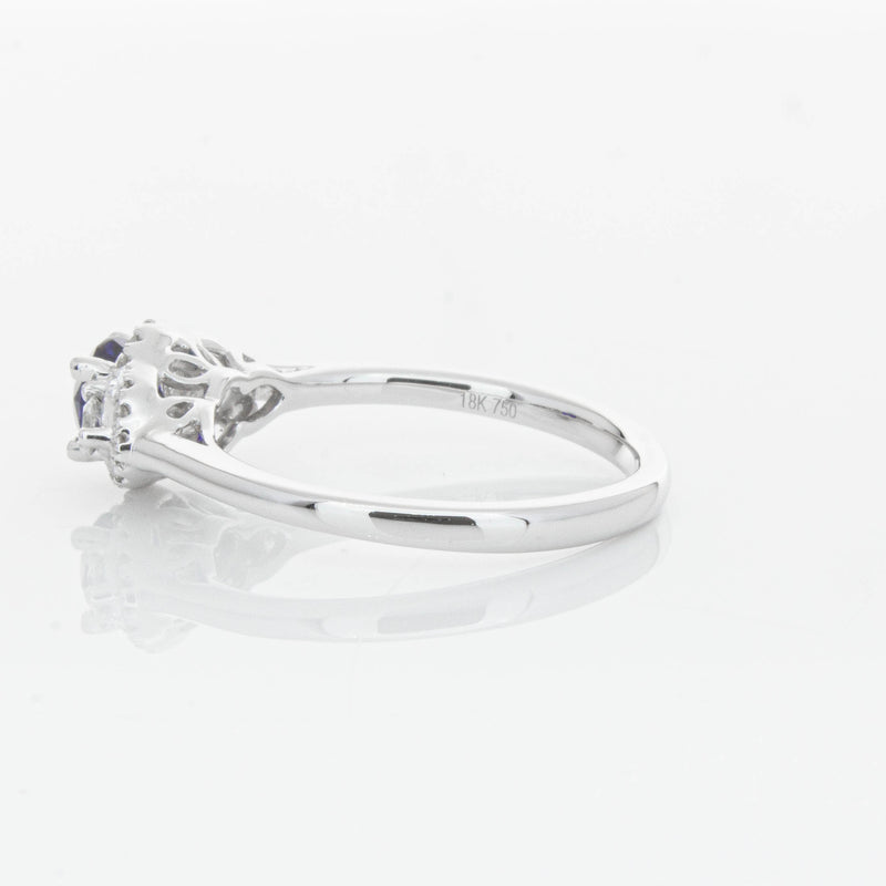 18ct White Gold Sapphire & Diamond Posie Ring-Ring-Walker & Hall