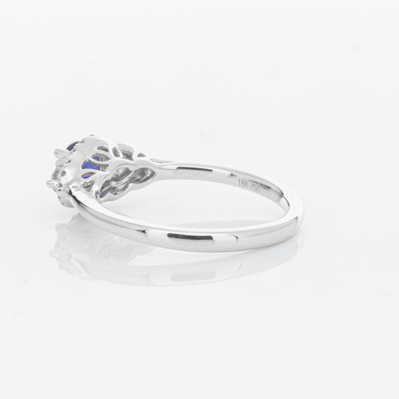 18ct White Gold Sapphire & Diamond Posie Ring-Ring-Walker & Hall